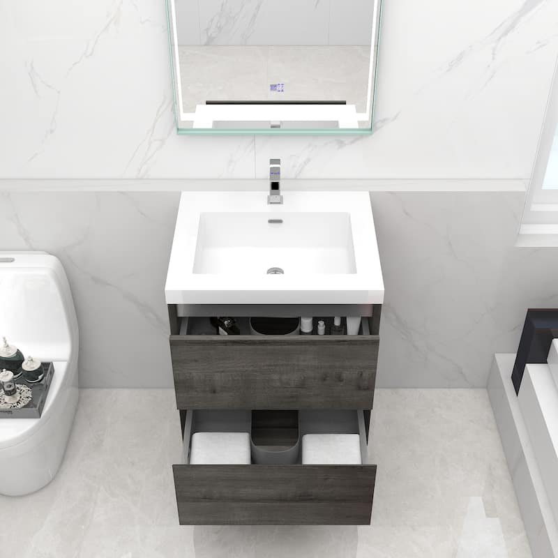 Selina 24" Wall Mounted Vanity with Single Sink - 24