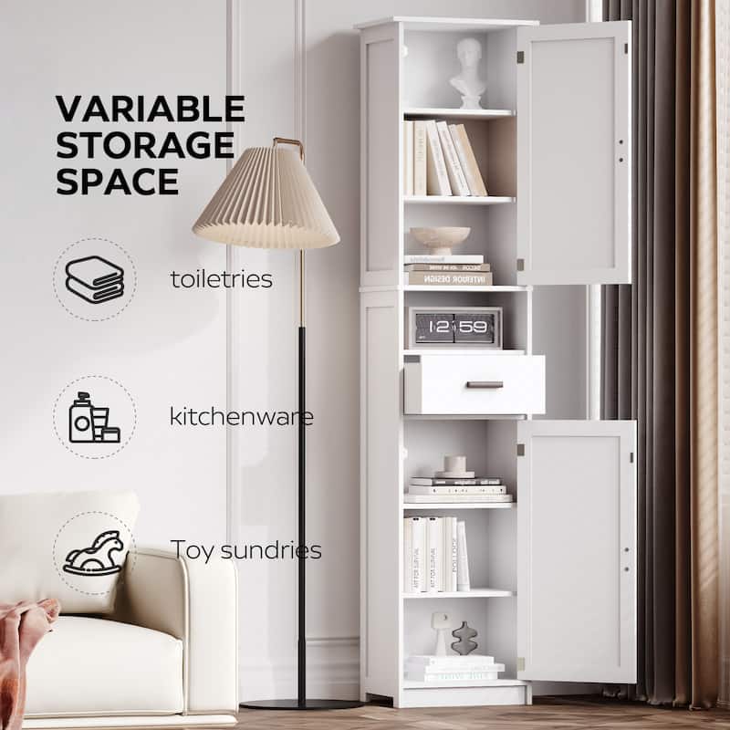 Homy Casa 69" Tall Kitchen Pantry Cabinet 2 Barn Doors & Drawer