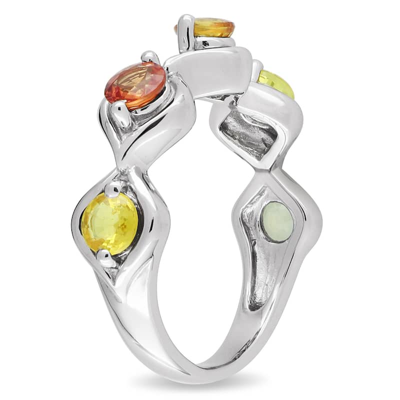 Miadora 1 7/8ct TGW Multi-Color Sapphire Infinity Band in Sterling Silver