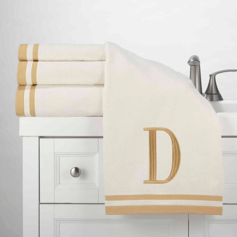 Avanti IVR/GLD Monogram 3-Piece Towel Set