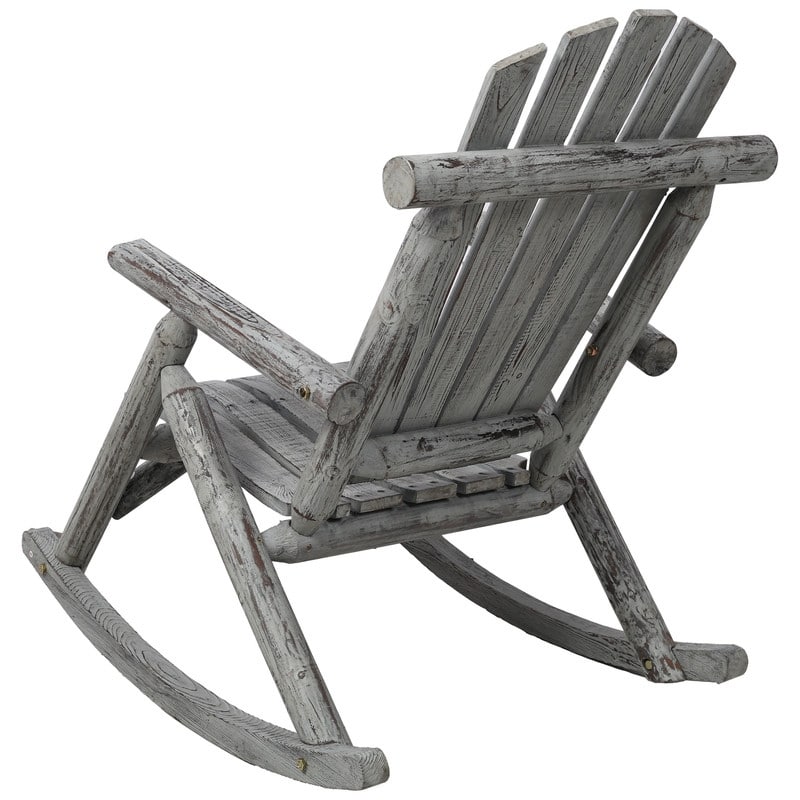 Solid Wood Porch Rocking Chair – Durable Fir Construction, Classic Outdoor Rocker for Patio or Garden‌