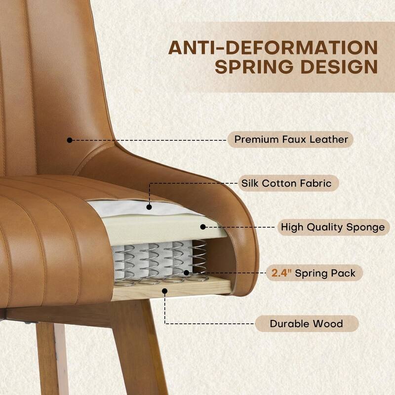 26" Upholstered Counter Height Swivel Bar Stool with Solid Wood Legs - 38.8"H x 20.5"W x 21.7"D