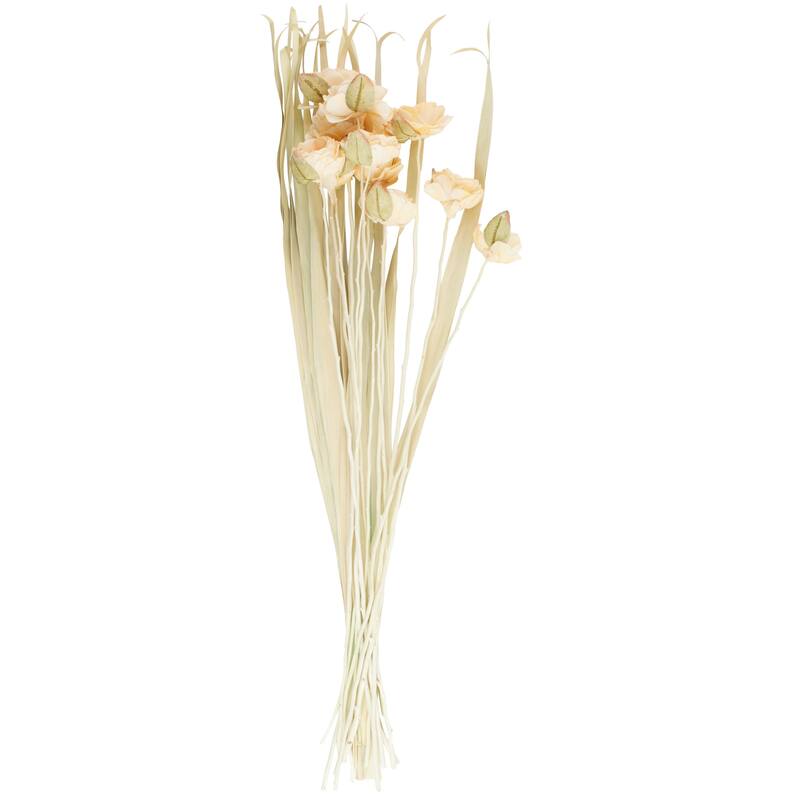 Dried Plant Tall Natural Foliage with Leaves - Cream - Roche River Decor - 12"W x 12"L x 50"H