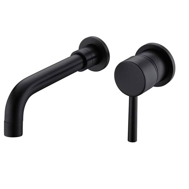 Modern Single Handle Wall Mount 360 Degree Swivel Bathroom Sink Faucet with Aerator, Splash and Corrosion Protection