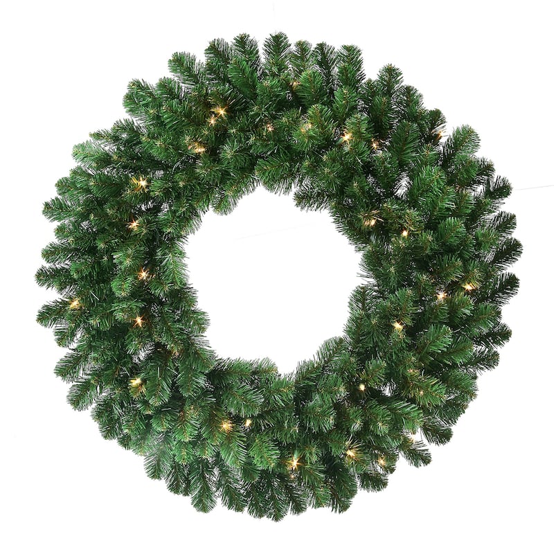 Pre-lit Deluxe Oregon Fir Wreath 36" - Natural Green