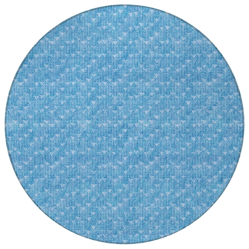 Alnato Stylish Geometric Weather Resistant Blended Style Round Outdoor Rug - 8' Round