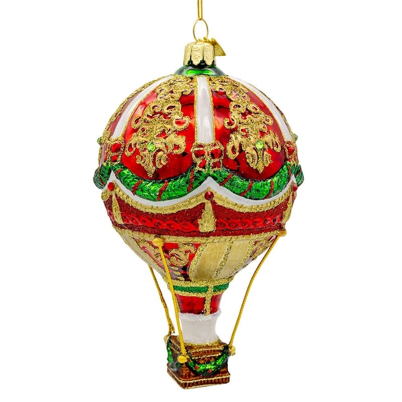 Kurt Adler 6-Inch Bellissimo Glass Hot Air Balloon Ornament