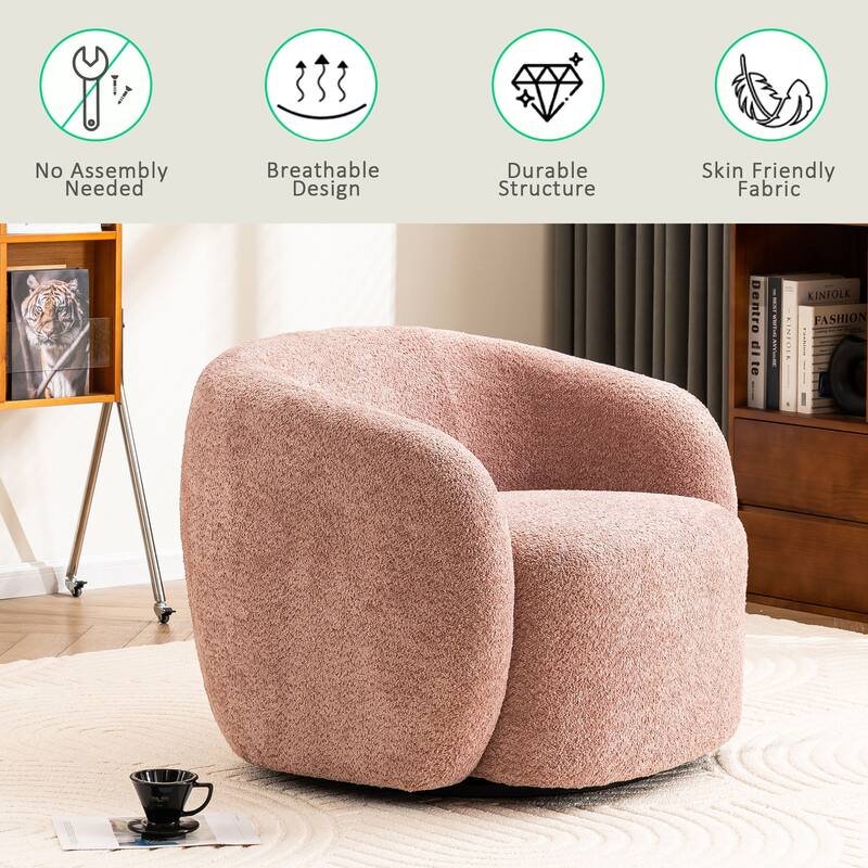 Mid-Century Modern Accent Chair, Soft Padded Single Sofa