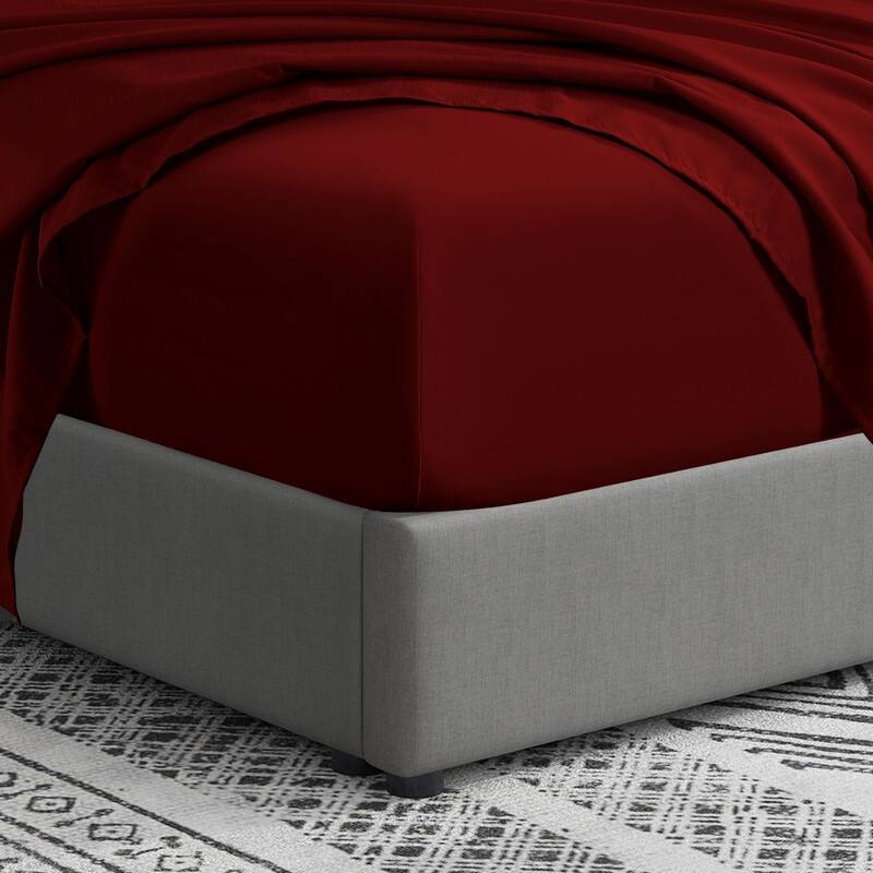 Swift Home Double Brushed Extra Soft Microfiber Single Flat Sheet - Burgundy - Queen