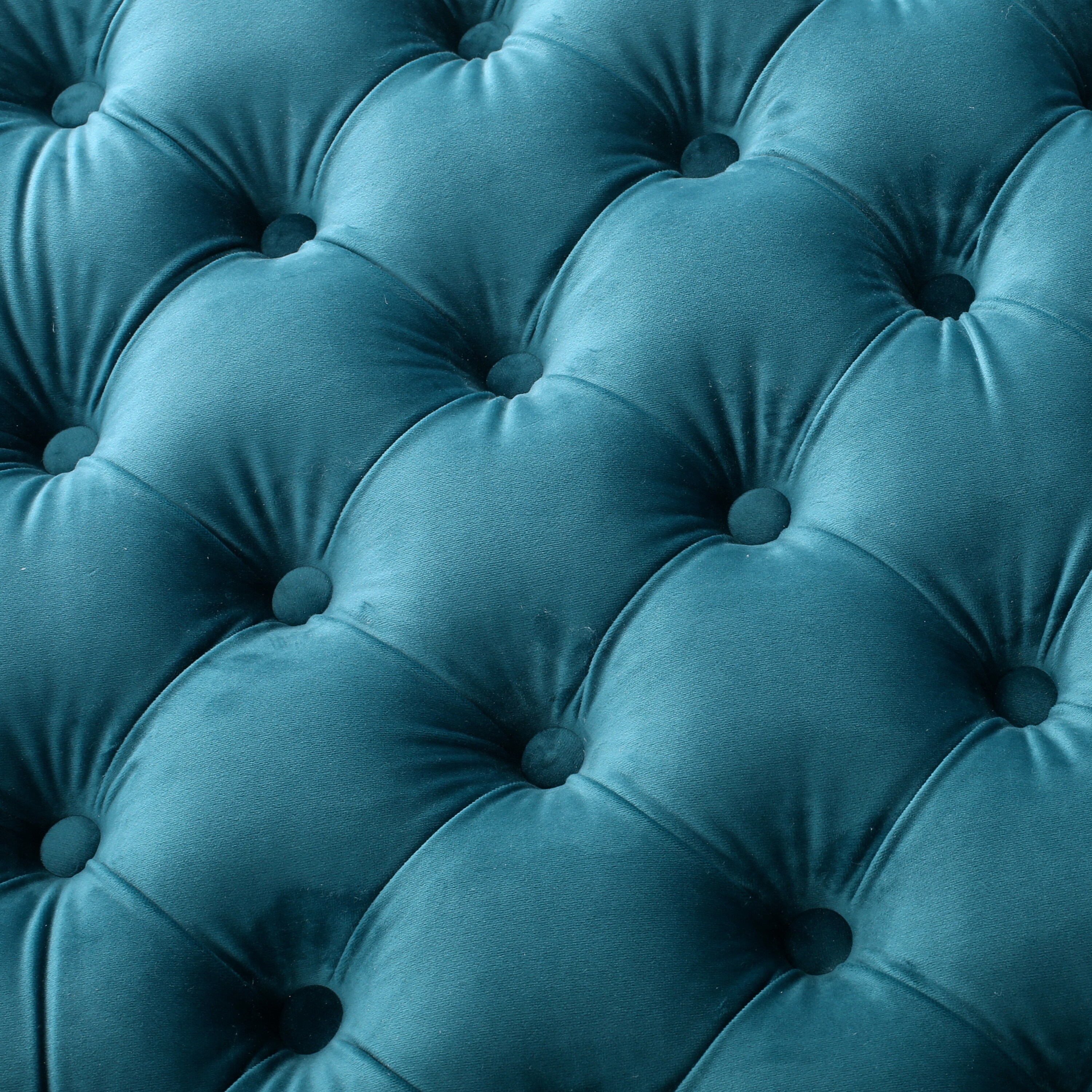 29'' Velvet Upholstered Large Square Ottoman with Button