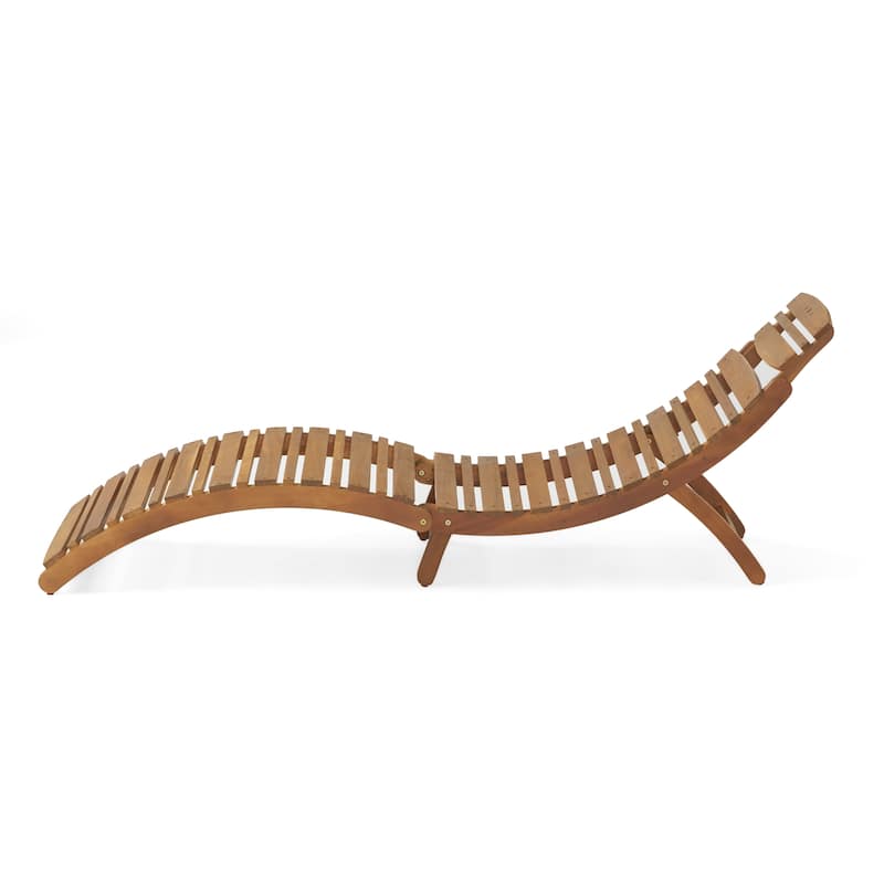 Wood FOLDABLE CHAISE LOUNGE - Brown