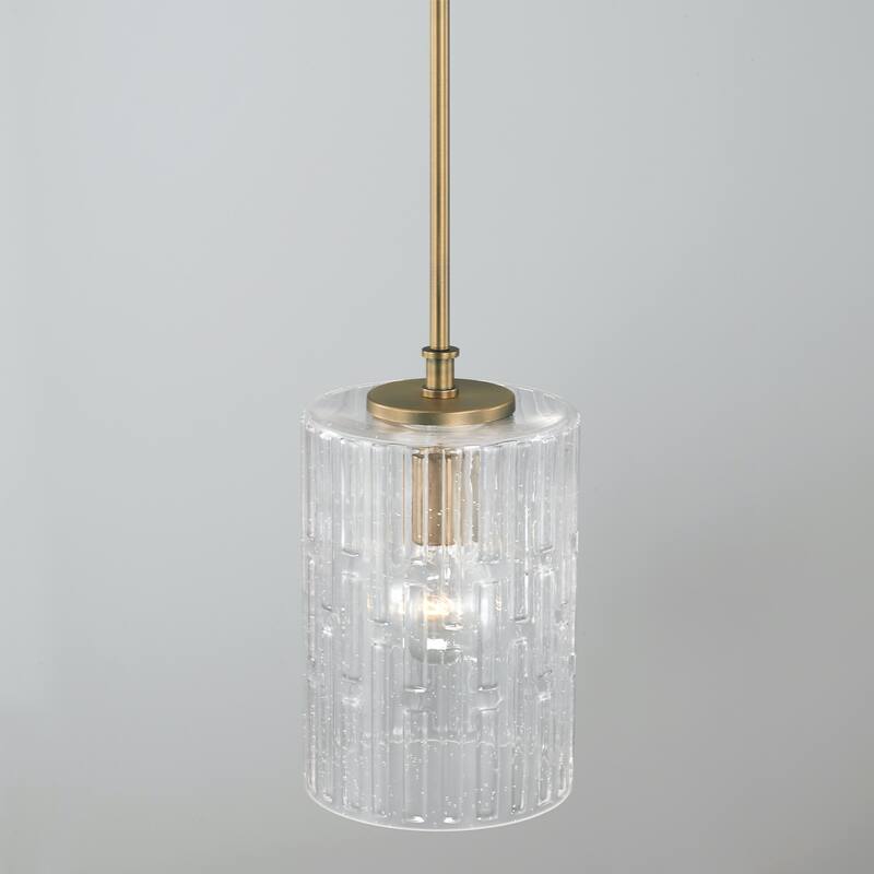 Emerson 7" 1-light Pendant w/ Embossed Seeded Glass