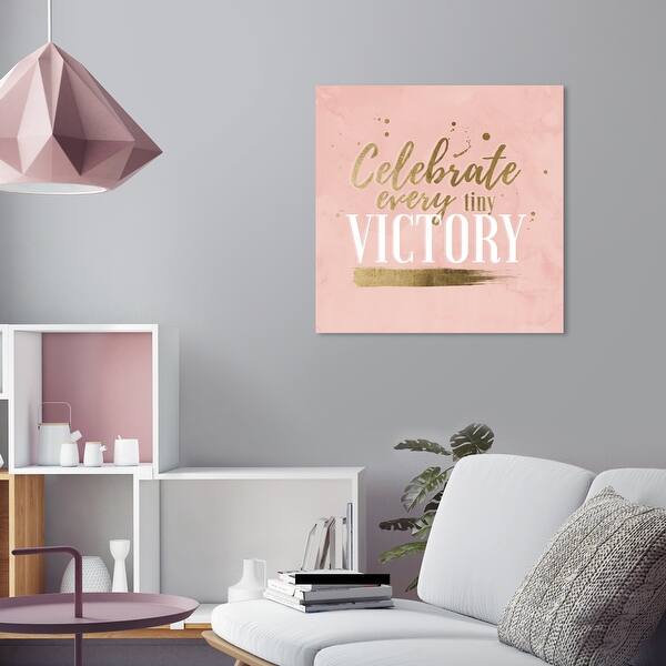 Oliver Gal Every Tiny Victory Blush Typography And Quotes Wall Art Canvas Print Inspirational Quotes Pink Gold Overstock 32479635