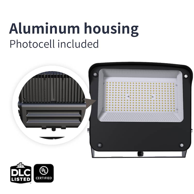 Outdoor LED Floodlight, IP65 Rated Waterproof Light, 5000K Daylight, 80/100/150W Wattage Selectable, UL Listed, 1 Pack - 12.69
