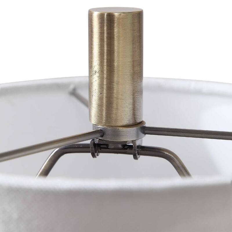 Marble Buffet Table Lamp - 40" - Antique Brass Tone and White