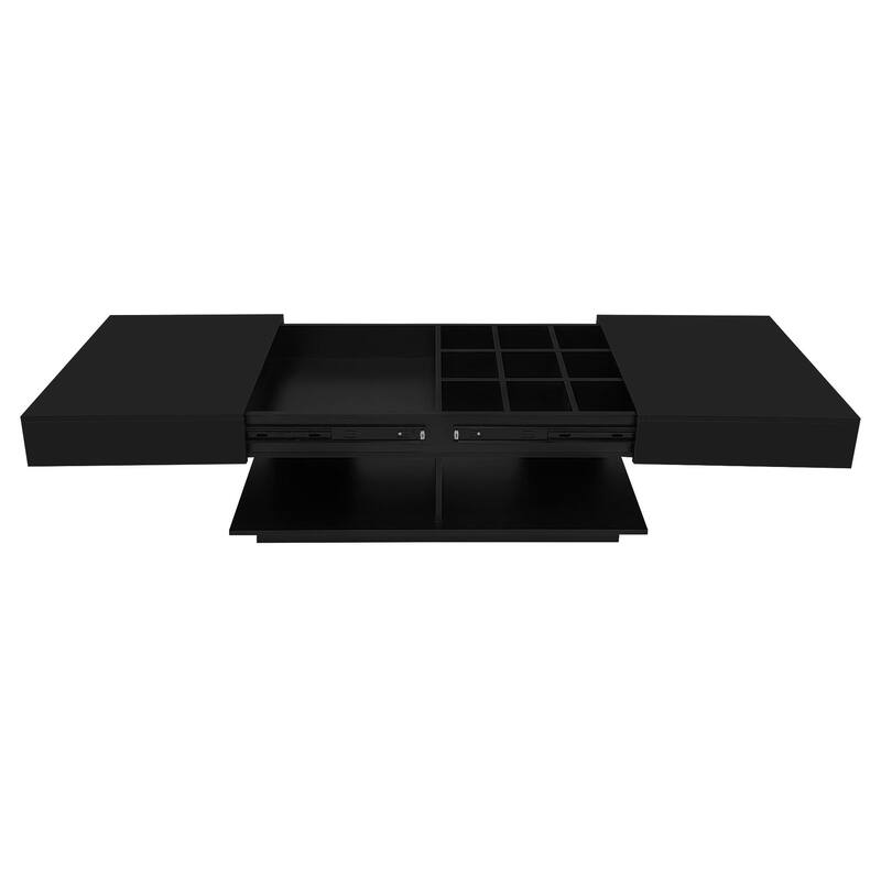 41.3''-76.7'' Extendable Coffee Table, Efficient Central Coffee Table with Multiple Storage Compartments