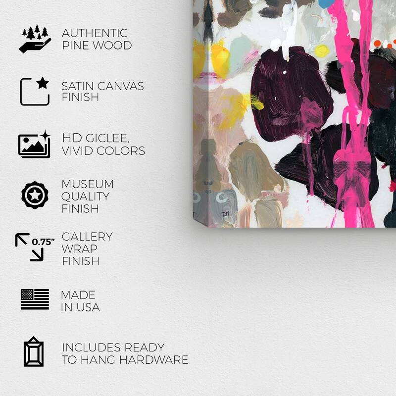 Wynwood Studio Canvas Abstract Left Overs Pink and Modern & Contemporary Wall Art Canvas Print