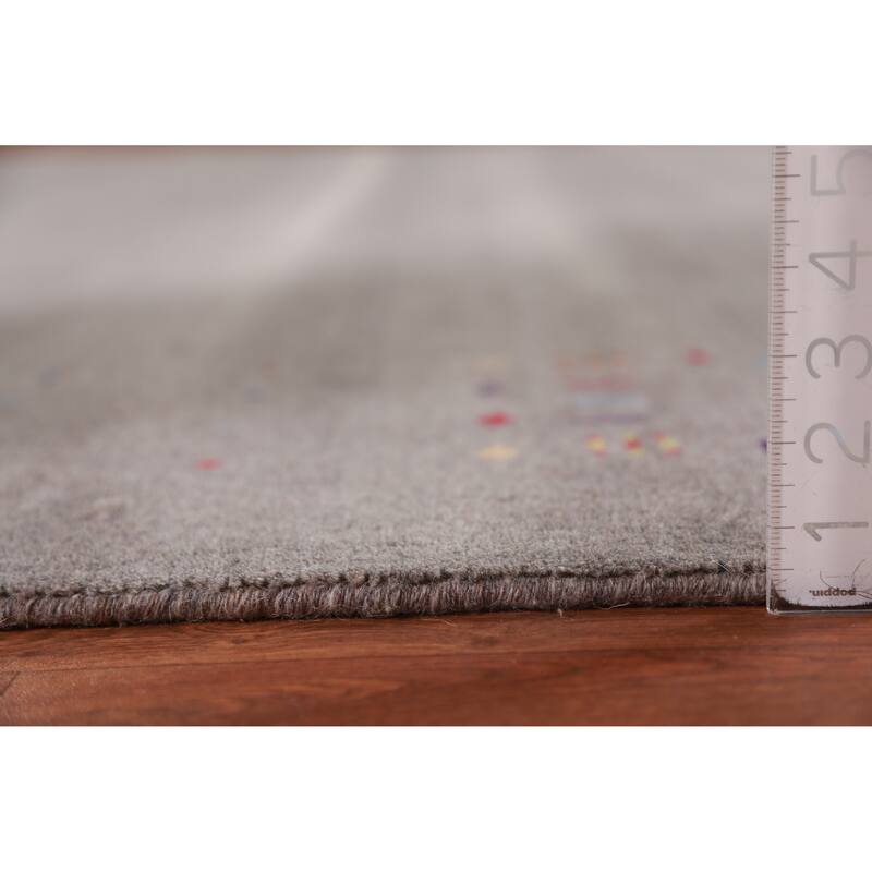 Tribal Gabbeh Indian Area Rug Hand-Knotted Living Room Wool Carpet - 9'2" x 11'11"