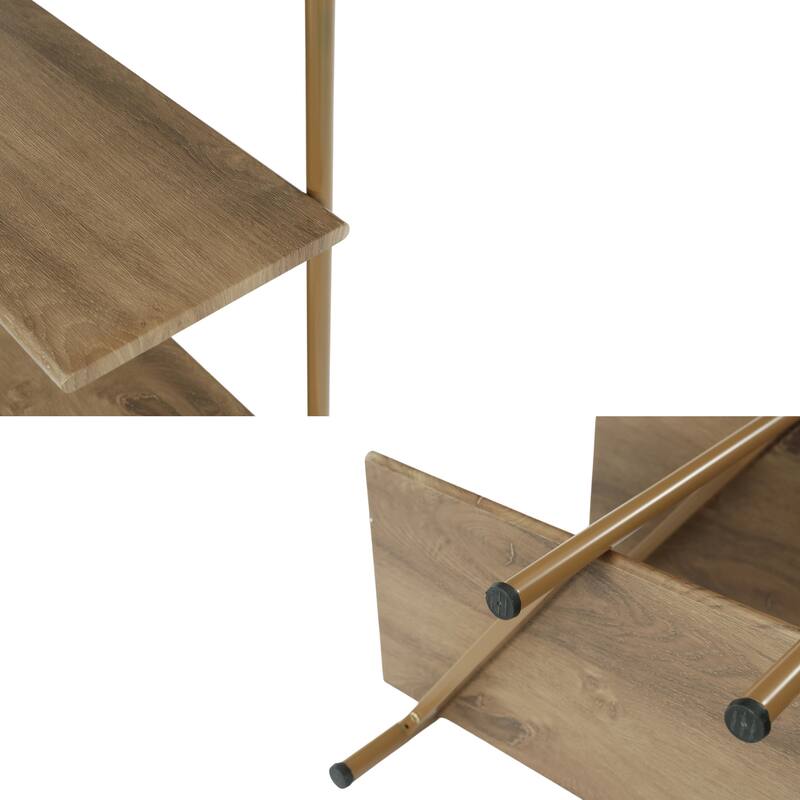 71-Inch Tall Bookshelf, 55'' Wide 6-Tier Bookcase with Metal Frame