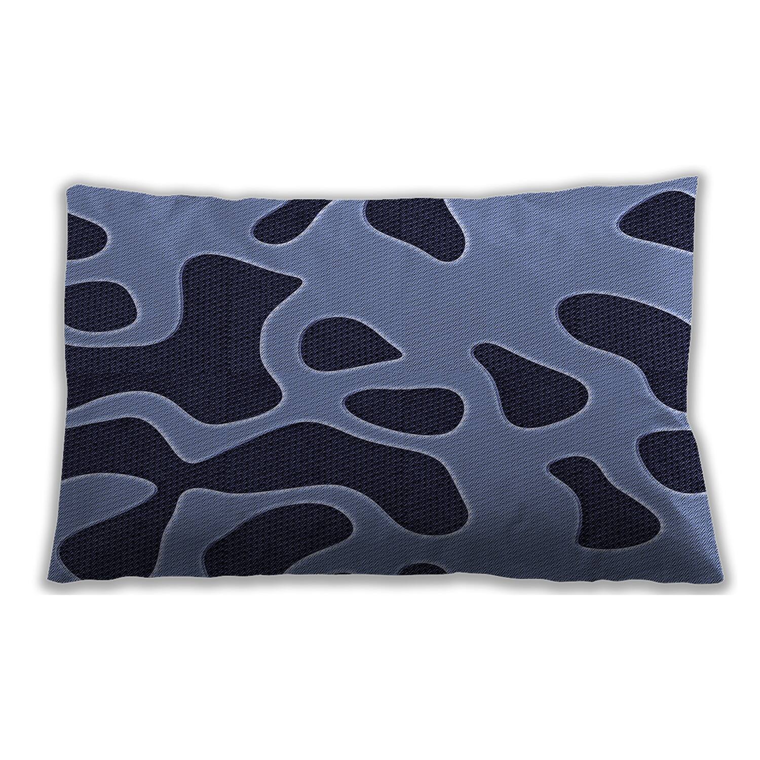 Ahgly Company Patterned IndoorOutdoor Cornflower Blue Lumbar Throw