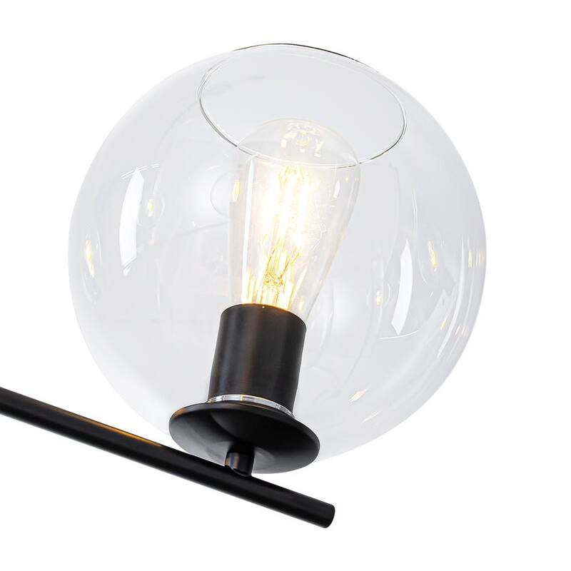 Chic Modern 4-Light Symmetrical Hand-blown Clear Glass Chandelier - 34.6 in