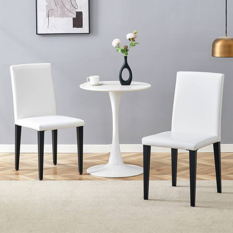White Black Side Chair Reception Chair Lounge Chair Meeting Room Chair Armless Chair with Metal Legs