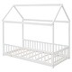 preview thumbnail 10 of 37, Twin Size House Bed Platform Bed with Guardrails and Slats,Multiple Uses