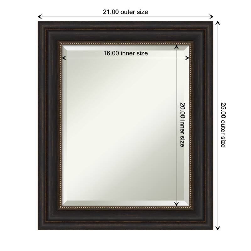 Beveled Wall Mirror - Accent Bronze Frame - Accent Bronze - 21 x 25-inch