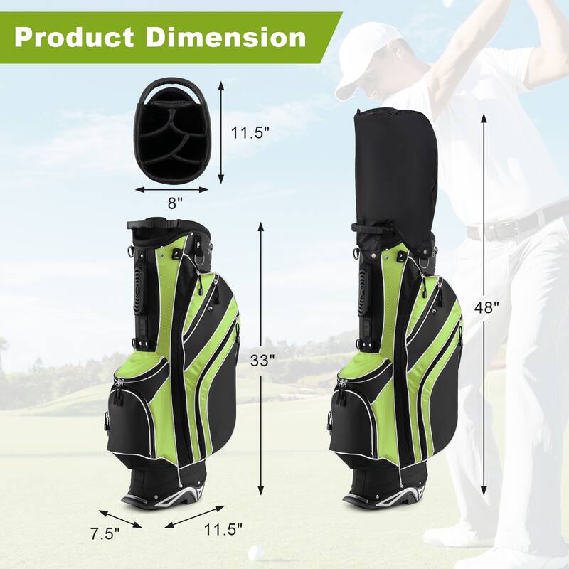 Golf Stand Cart Bag with 6Way Divider Carry Pockets Bed Bath