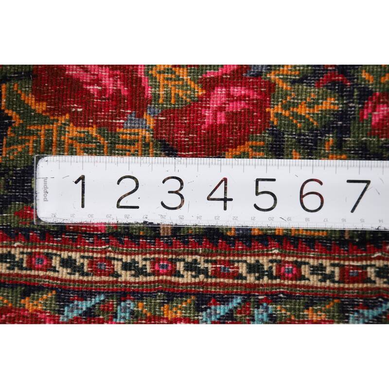 Floral Sirjan Foyer Rug Handmade Wool Carpet - 3'7" x 5'0"