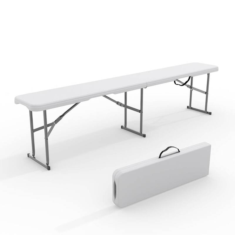 Portable Folding Bench with Carrying Handle for Outdoor Picnic Camping Party Sports - N/A
