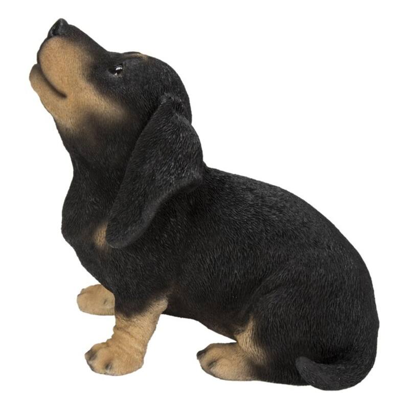 6.5" Howling Dachshund Puppy Outdoor Garden Statue