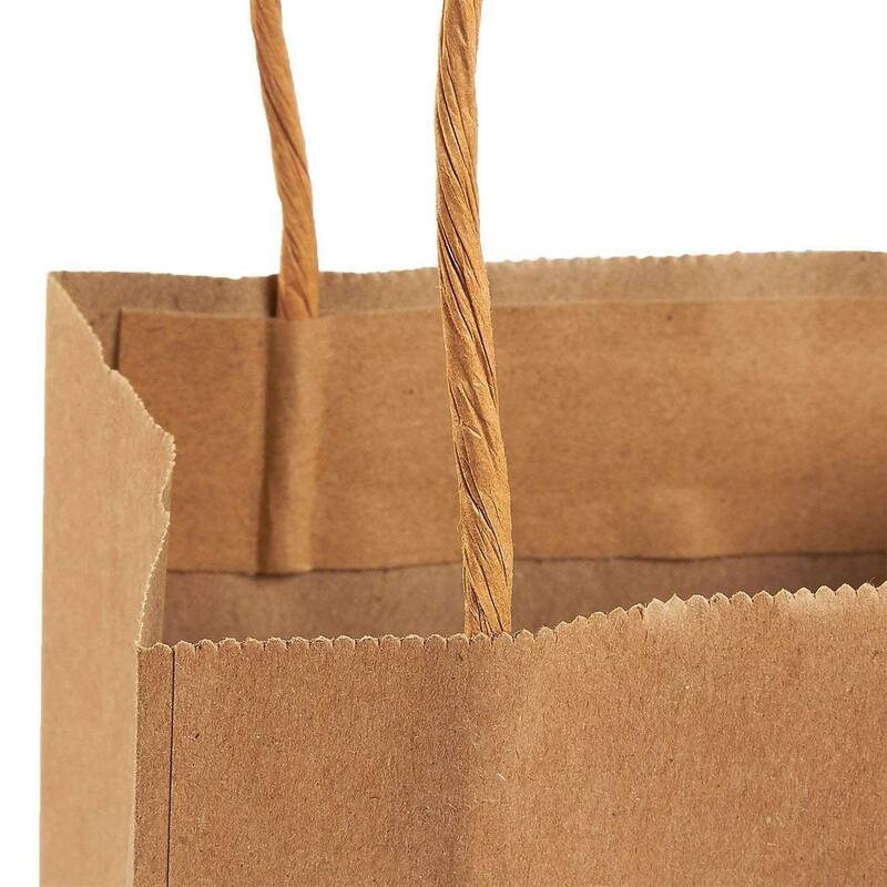 Blue Panda 24-Pack Small Gift Bags with Handles, Kraft Paper Material, 5.3x3x8.5 in