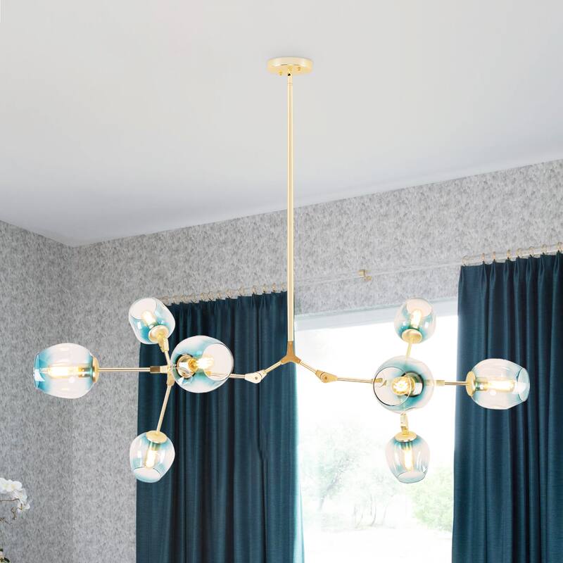 Cusp Barn Sputnik Chandeliers 8-Light Modern Mid Century Ceiling Light Adjustable Pendant Light Fixture for Hallway Foyer