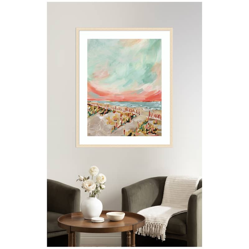 Kate and Laurel Framed Art Landscape 03 Beach by Annie Quigley