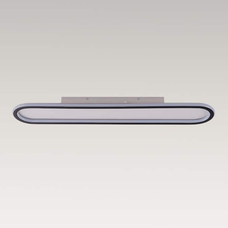 Contemporary Linear Oval LED Semi Flush Mount - 39in 3000K