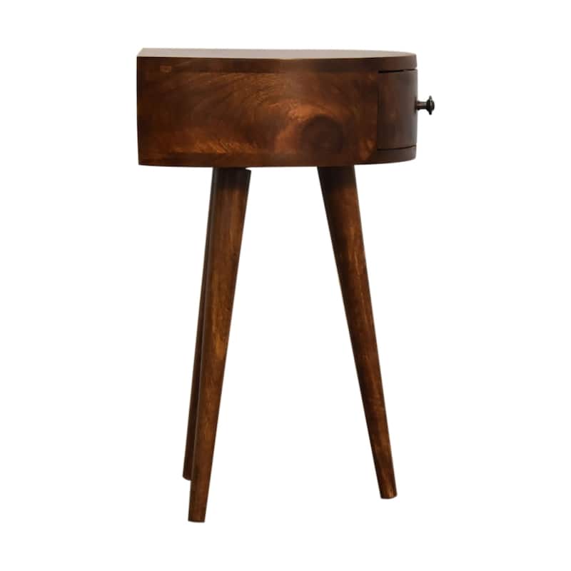 Artisan Furniture Solid Wood Chestnut Semi Circle Nightstand