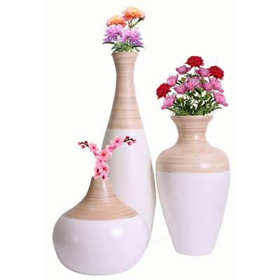 Spun Vase, White and Natural