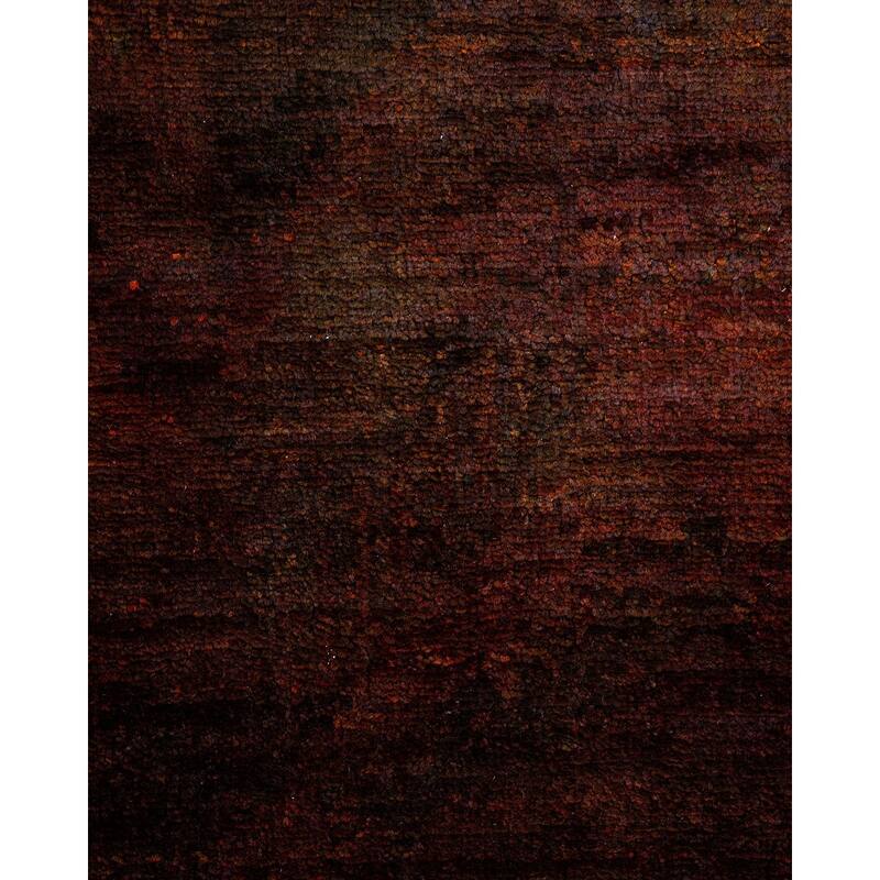 Overton Hand Knotted Wool Vintage Inspired Modern Contemporary Modern Brown Runner Rug - 2' 6" x 8' 2"