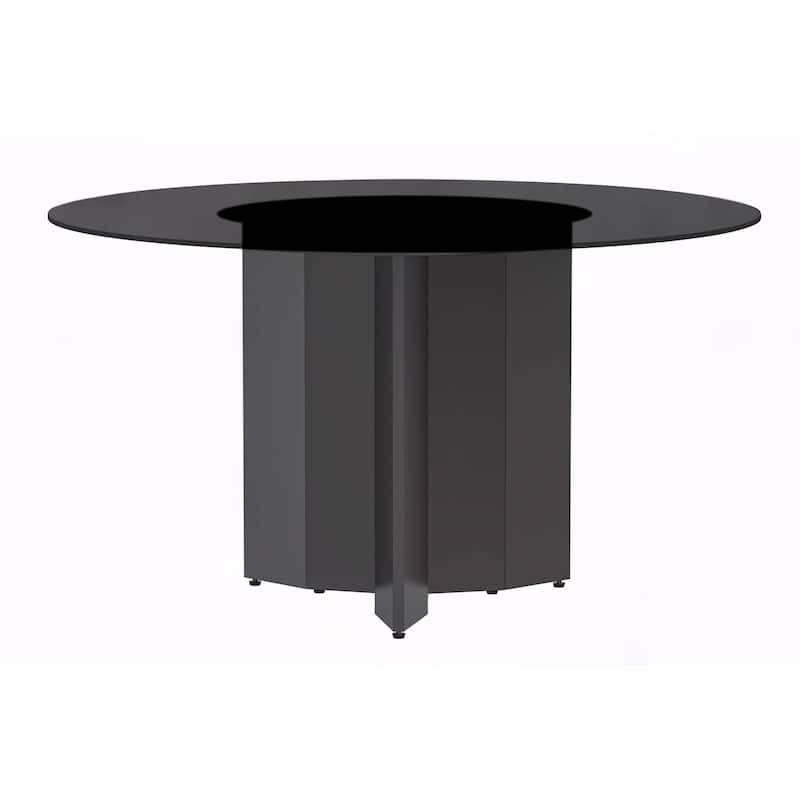 Zevro 60" Round Dining Table with Sintered Stone/Glass Top