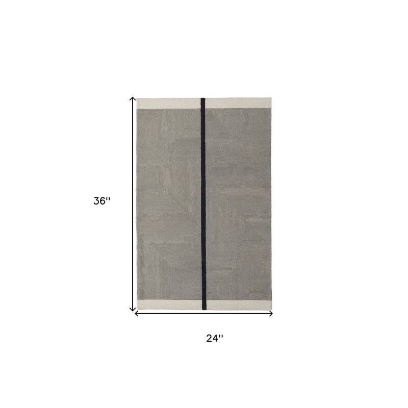 Wiqis Hand Tufted Geometric Abstract Stain Resistant Area Rug By HomeRoots - 36' X '24' X '0.59
