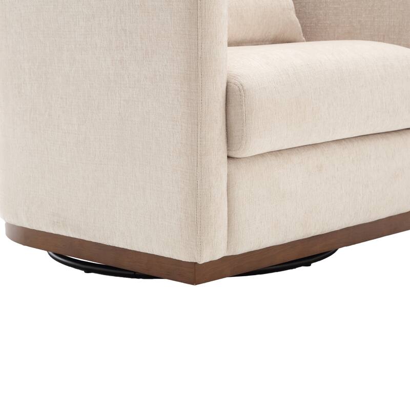 360 Degree Swivel Barrel Chair - Chenille Accent Sofa Chair for Living Room