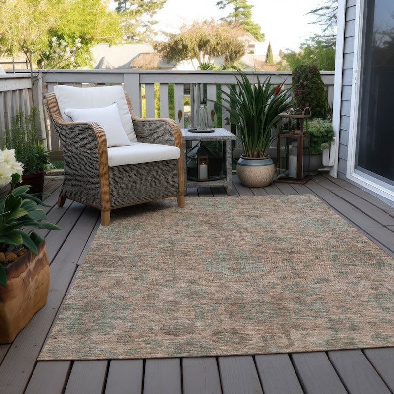 Machine Washable Indoor/ Outdoor Vintage Traditional Chantille Rug