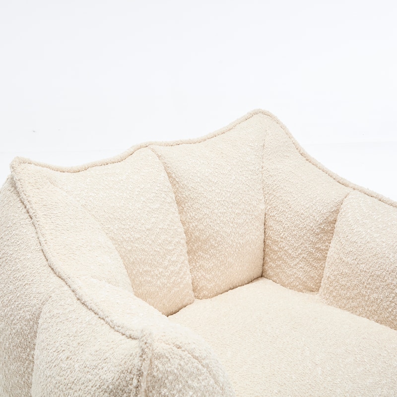 Chenille Square Lounge Chair with Armrests and High Resilience Foam Seat