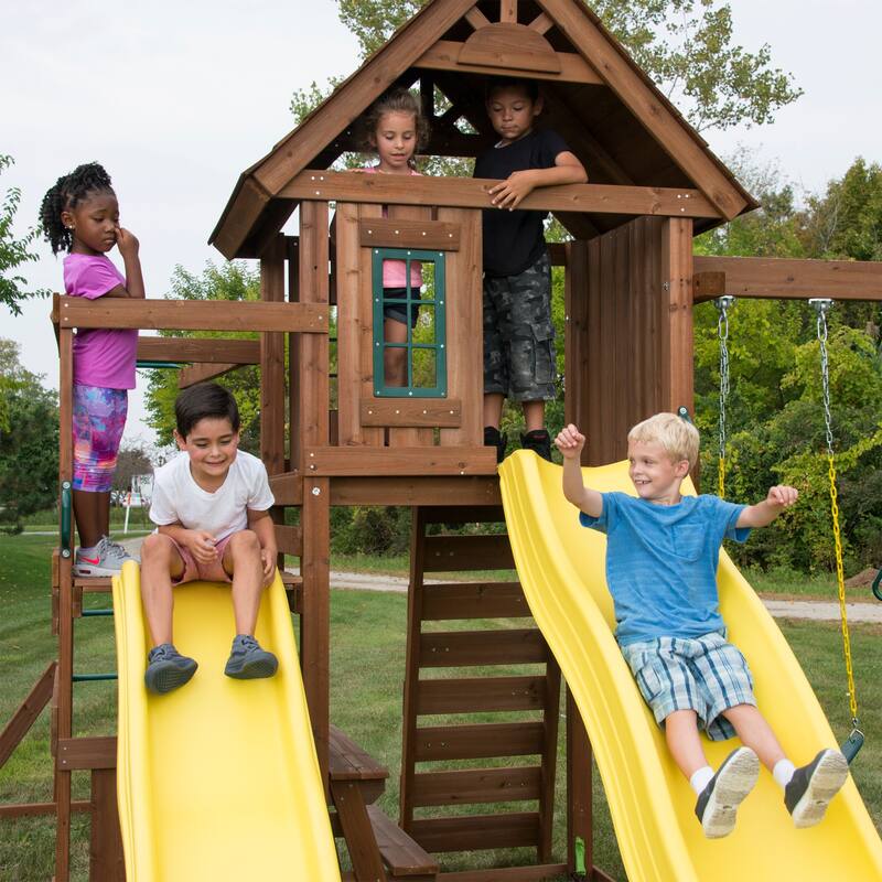 Swing-N-Slide Timberview Wooden Outdoor Swing Set