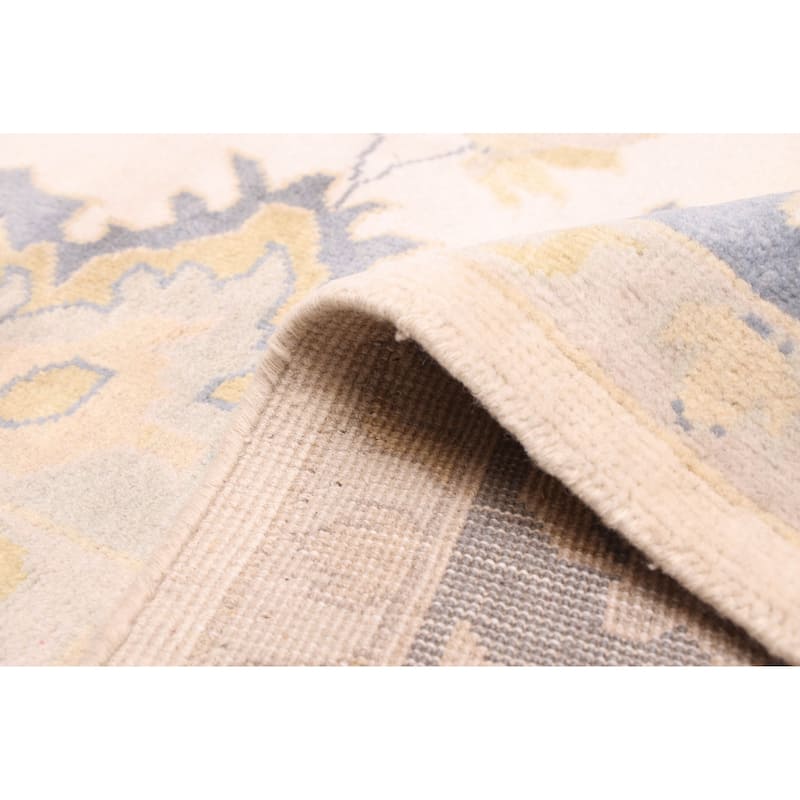 ECARPETGALLERY Hand-knotted Royal Oushak Ivory Wool Rug - 9'9 x 13'9