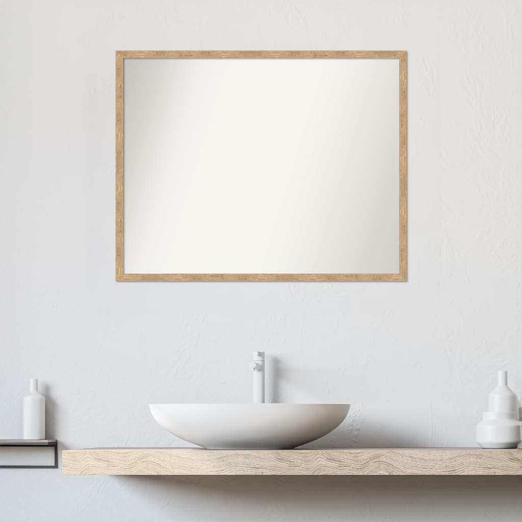 Imprint Non-Beveled Wood Framed Bathroom Vanity Wall Mirror