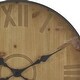 preview thumbnail 4 of 2, Brown Wood Natural Wall Clock, 32 x 32 x 2 - 32 x 2 x 32