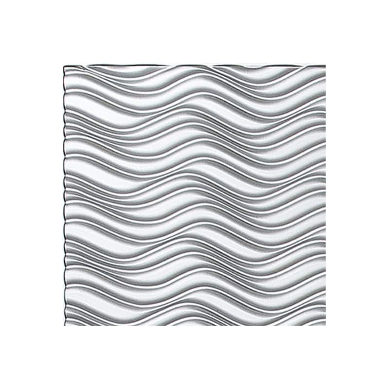 FASÄDE Current Horizontal 4-foot x 8-foot PVC Wall Panel in Argent Silver - Sample