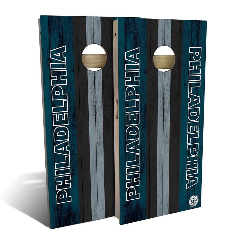 Philadelphia Football Outdoor Cornhole Board Set - 2x4 Boards (24" x 48") - Include Carrying Case